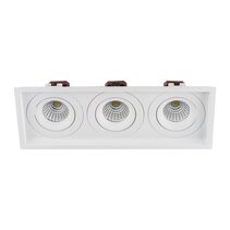 Lyra 3 x 6W Rectangular Tilt Recessed Triac Dimmable LED Downlight White / Quinto - HCP-81321206