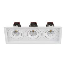 Lyra 3 x 9W Rectangular Tilt Recessed Triac Dimmable LED Downlight White / Quinto - HCP-81321209