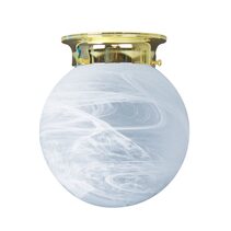 Alabaster Swirl Ball DIY Batten Fix Large Brass - OL2130/20BP
