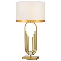 Roldan 1 Light Table Lamp Antique Gold / White - ROLDAN TL-AGWH