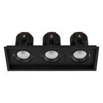 Lyra 3 x 17W Rectangular Tilt Recessed Dali Dimmable LED Downlight Black / Quinto - HCP-81241217