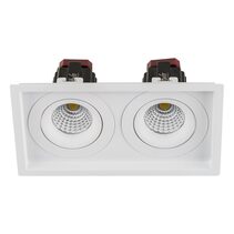 Lyra 2 x 13W Rectangular Tilt Recessed Dali Dimmable LED Downlight White / Quinto - HCP-81341113