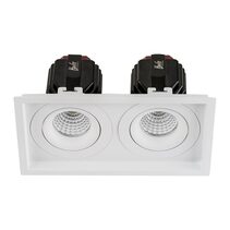 Lyra 2 x 17W Rectangular Tilt Recessed Dali Dimmable LED Downlight White / Quinto - HCP-81341117