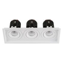Lyra 3 x 17W Rectangular Tilt Recessed Triac Dimmable LED Downlight White / Quinto - HCP-81321217