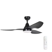 Simplicity 45" DC Ceiling Fan With 18W Dimmable LED Black / Tri-Colour -  SIM45BKLED
