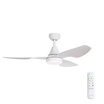 Simplicity 45" DC Ceiling Fan With 18W Dimmable LED Matt White / Tri-Colour -  SIM45MWLED
