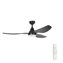 Simplicity 52" DC Ceiling Fan With 18W Dimmable LED Black / Tri-Colour -  SIM52BKLED