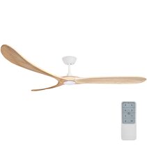 Timbr 72" DC Ceiling Fan With 17W Dimmable LED Matt White / Natural / Warm White -  TIM72MWWOLED
