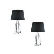 Charcoal Shade Table Lamp Silver / Grey (Pair) - AU1533-CC