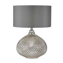 Textured 2 Light Glass Table Lamp Silver - AU5481-SI
