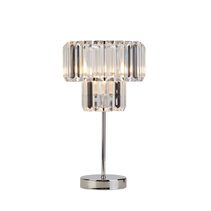 Acrylic 1 Light Crystal Effect Table Lamp Silver / Grey - AU700405
