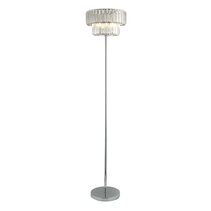 Acrylic 1 Light Crystal Effect Floor Lamp Silver / Grey - AU700406