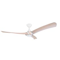 Arumi V2 52" AC Indoor / Outdoor Ceiling Fan With 17W Dimmable LED Matt White / Washed Oak Polymer Blades - ARU52MWWOLED