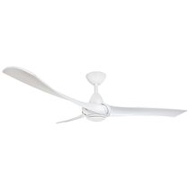 Arumi V2 52" AC Indoor / Outdoor Ceiling Fan With 17W Dimmable LED Matt White / White Washed Polymer Blades - ARU52MWWWLED