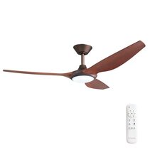 Delta 56" DC Indoor / Outdoor Ceiling Fan With 18W Dimmable LED Oil Rubbed Bronze / Koa Polymer Blades - DEL56OBLED