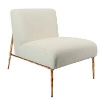 Aries Leisure Chair Gold / Natural Linen - FUR2517G
