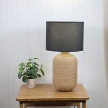 Lariat 1 Light Table Lamp Natural With Shade - OL97612 + OL91931