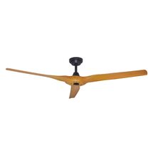 Radical 3 60" DC Ceiling Fan with Controller Matt Black with Bamboo Finish Blades - R324