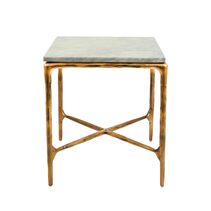 Aries Square Marble Side Table Gold - FUR2514G