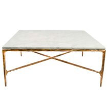 Aries Square Marble Coffee Table Gold - FUR2515G