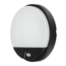 Alston 10W LED Slimline Round Bunker With Sensor Black / Warm White - 21302/06