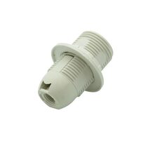 Lampholder 10mm Thread SES With Full Thread White - E14LH2A/M10W