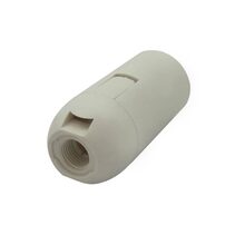 Lampholder 10mm Thread SES Smooth White - E14LH2B/M10W