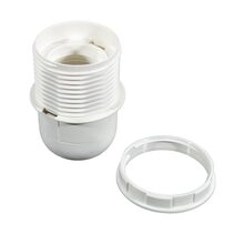 Lampholder 10mm Thread ES With Stopper White - E27LH3/M10W