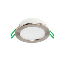 Trader Round 8W Dimmable LED Downlight With Satin Nickel Ring - Tri Colour - S9140TC2WH + SN/RING