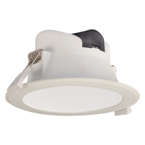 Wave 9W Dimmable LED Downlight With Satin Nickel Ring - Tri Colour - S9065TC WH SN/RING