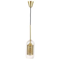 Cian 13cm DIY Brass Mesh & Glass Pendant Light Brass - 21737/12