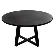 Denver Round 1400mm Dining Table Black - FUR660BL