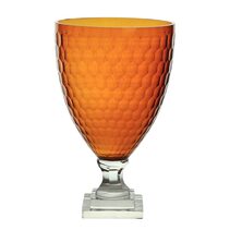 Amber Cut Urn Orange - VSB0006