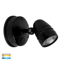 Focus 15W LED Polycarbonate Single Adjustable Spot Light Matt Black / Tri-Colour - HV3791T-BLK