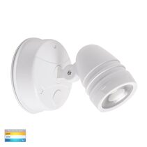 Focus 15W LED Polycarbonate Single Adjustable Spot Light Matt White / Tri-Colour - HV3791T-WHT