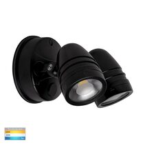 Focus 2 x 15W LED Polycarbonate Double Adjustable Spot Light Matt Black / Tri-Colour - HV3793T-BLK