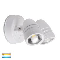 Focus 2 x 15W LED Polycarbonate Double Adjustable Spot Light Matt White / Tri-Colour - HV3793T-WHT