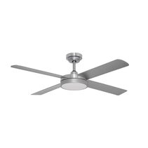 Pinnacle V2 52" DC Ceiling Fan With Dimmable 18W LED Brushed Aluminium / Tri-Colour - PL2207