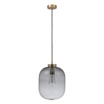 Flaunt Glass Pendant Light Satin Brass / Smoke - 22740