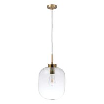 Flaunt Glass Pendant Light Satin Brass / Clear - 22741