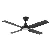 Fresco 4 Blade 52" IP66 DC Ceiling Fan With 18W Dimmable LED Black / Tri-Colour - 60090