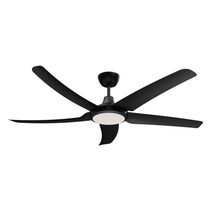 Hover 5 Blade 56" DC Ceiling Fan With 18W Dimmable LED Black / Tri-Colour - 60070