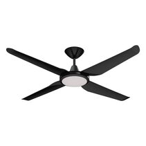 Motion 4 Blade 52" DC Ceiling Fan With 18W Dimmable LED Black / Tri-Colour - 60050