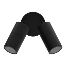 Shadow 2 x 6W LED Double Adjustable Wall Light Black / Tri-Colour - 49056