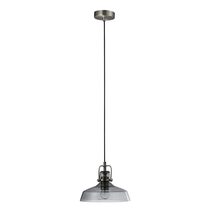 Hoist Glass Pendant Light Satin Chrome / Smoke - 22732