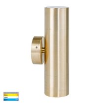 Tivah 6/10/14W 240V Up & Down LED Wall Pillar Light Solid Brass / Tri-Colour IP65 - HV1055T