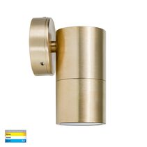Tivah 3/5/7W 240V Fixed LED Wall Pillar Light Solid Brass / Tri-Colour IP65 - HV1155T