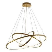 Slim Ring Circular 3 Tier 90W LED Dimmable Pendant 80/60/40 Brushed Brass / Tri-Colour - URING 4+6+8 + SB-3CCT- DIM