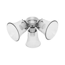3 Light Ceiling Fan Light Kit Brushed Nickel With Clear Glass
