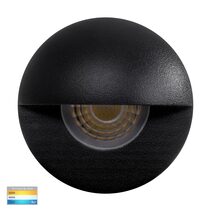 Elite 5W 12V DC Recessed LED Dimmable Eyelid Step Light Black / Tri-Colour IP65 - HV2884T-BLK-12V